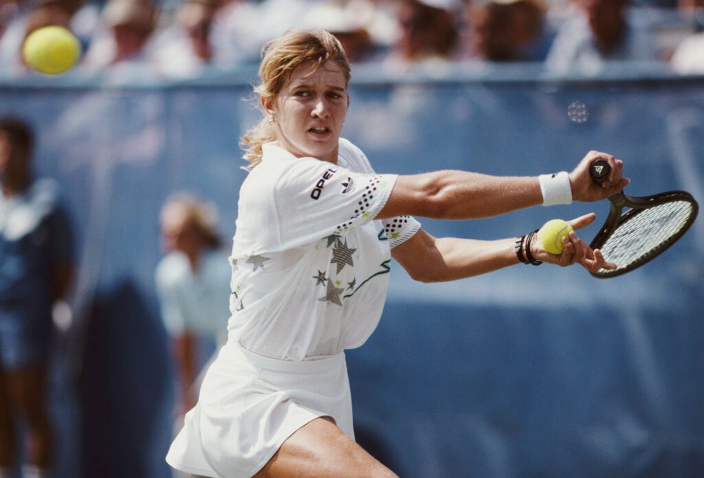 Steffi Graf in action during the 1988 US Open final