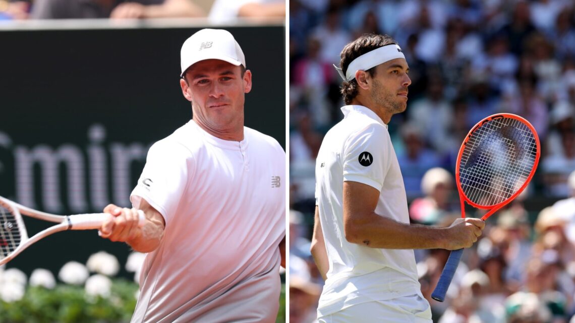 Left: Tommy Paul at the French Open and Right: Taylor Fritz at Wimbledon