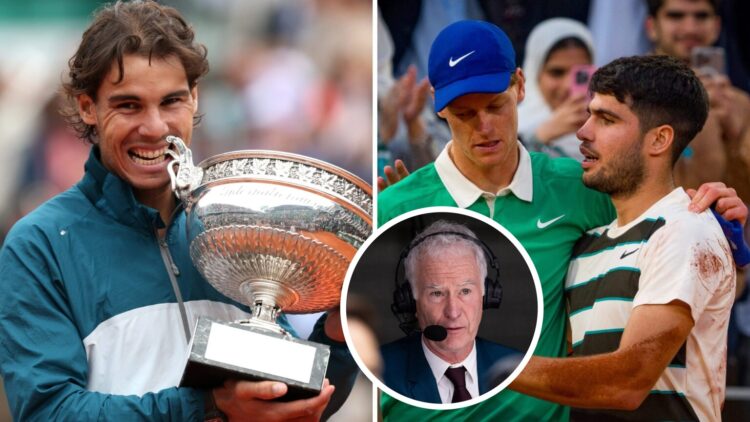 John McEnroe cleared up the comments he made about Jannik Sinner and Carlos Alcaraz being favourites to beat Rafael Nadal at the French Open