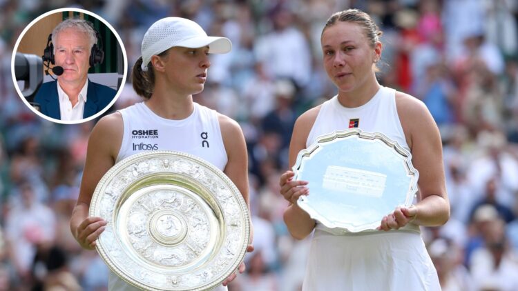 John McEnroe expressed his shock at Iga Swiatek thrashing Amanda Anisimova in the Wimbledon final