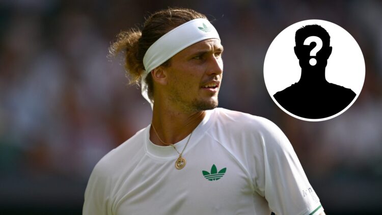 Alexander Zverev of Germany reacts against Arthur Rinderknech of France on day two of The Championships Wimbledon 2025 at All England Lawn Tennis a...