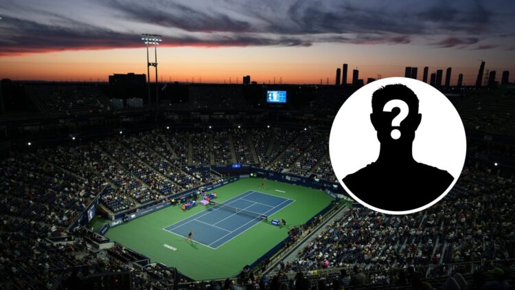 An overhead shot of match taking place at the 2024 National Bank Open between Katie Boulter and Aryna Sabalenka.