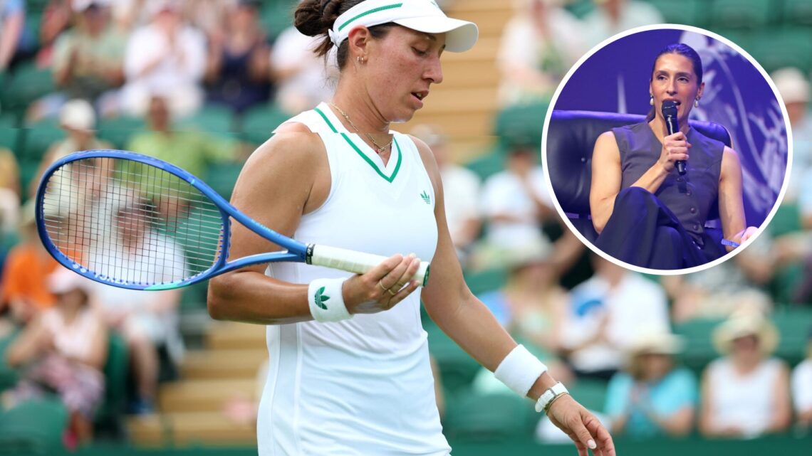 Jessica Pegula of United States looks dejected against Elisabetta Cocciaretto of Italy during the Ladies' Singles first round match on day two of T...