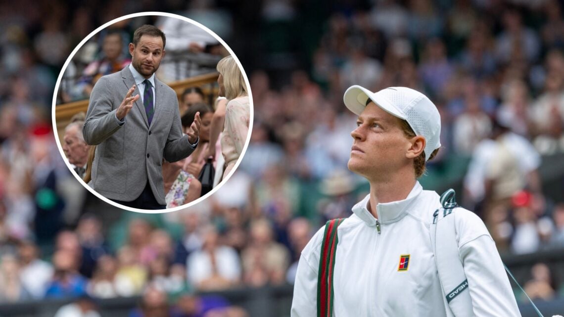 Jannik Sinner of Italy arrives on court for his match against Pedro Martinez of Spain in the third round of the Gentlemen's Singles Competition on ...