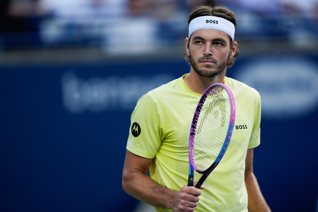 Taylor Fritz celebrates a point against Andrey Rublev at the 2025 Canadian Open