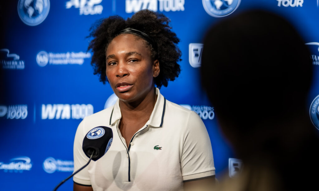 Venus Williams speaks to the media ahead of the Cincinnati Open 2025