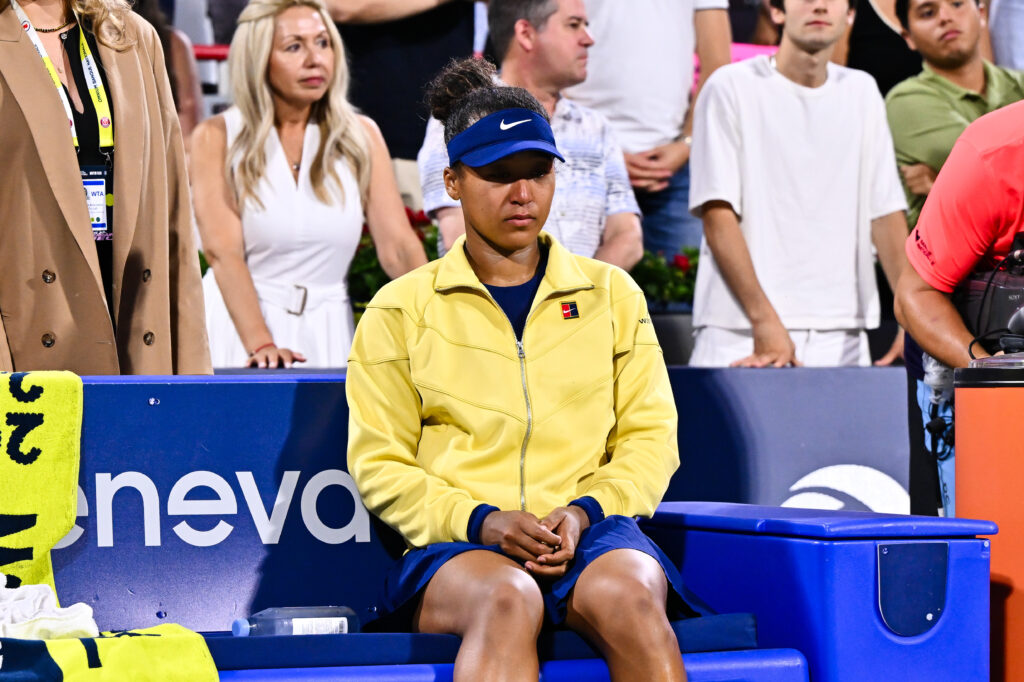 Naomi Osaka looks emotional after losing the 2025 WTA 1000 National Bank Open presented by Rogers