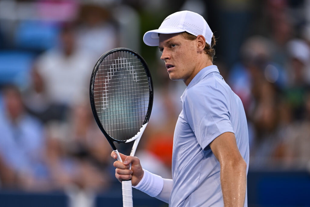 Jannik Sinner reacts during the 2025 Cincinnati Open