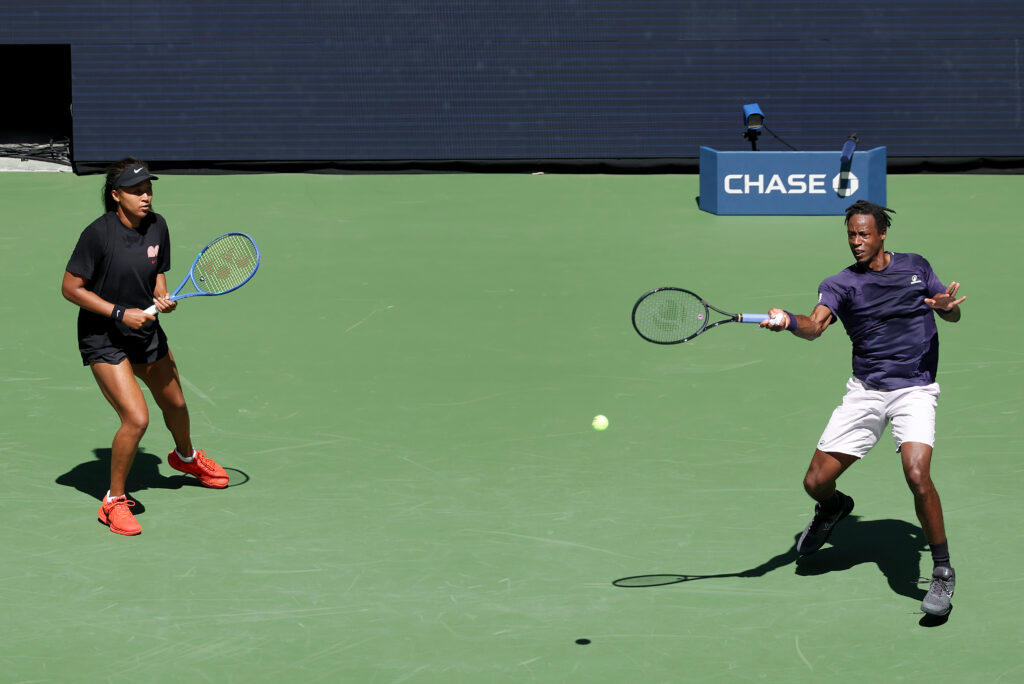 Naomi Osaka and Gael Monfils play mixed doubles at the 2025 US Open