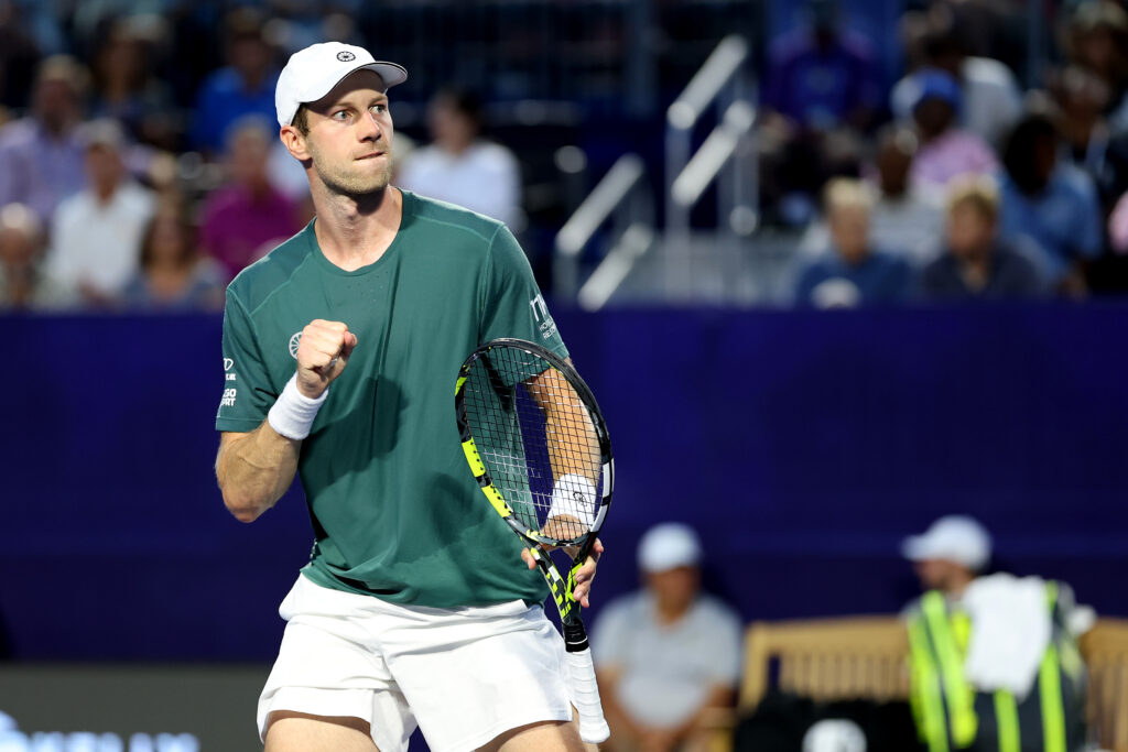Botic van de Zandschulp celebrates during the 2025 Winston-Salem Open