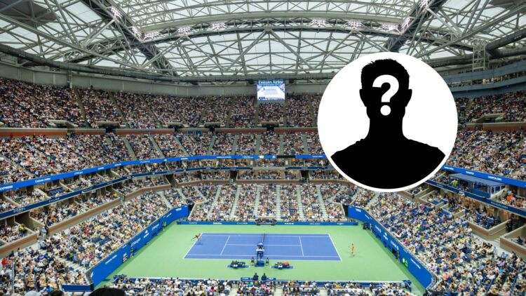 A general view of inside Arthur Ashe Stadium, with a mystery inset.