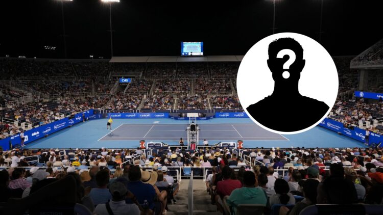A general view of the Cincinnati Open at night, with a mystery inset