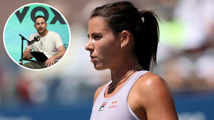 Emma Navarro of the United States looks on against Caty McNally of the United States during their Women's Singles Second Round match on Day Four of...