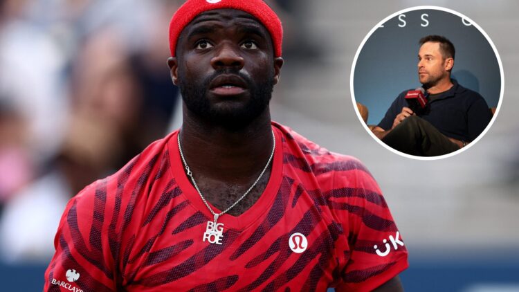Frances Tiafoe of the United States looks on against Jan-Lennard Struff of Germany during their Men's Singles Third Round match on Day Six of the 2...