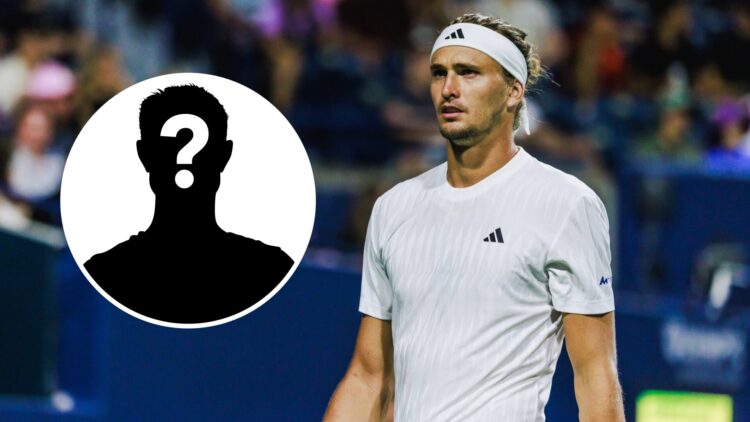 Alexander Zverev looking on at the Canadian Open with a mystery inset.