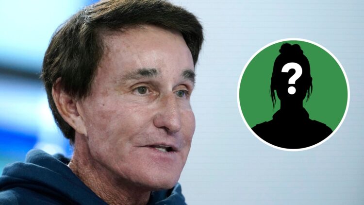 Image of Serena Williams' former coach Rick Macci seen during an interview in 2022, inset of a female mystery player