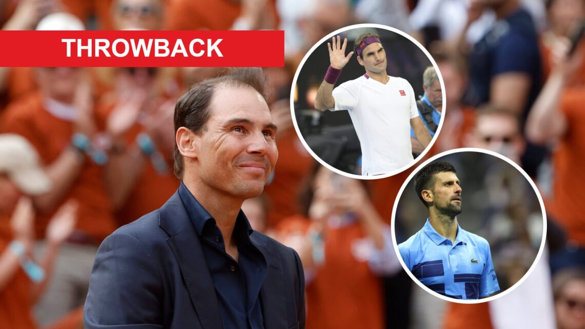 Main: Rafael Nadal at the French Open and Insets: Roger Federer (Top) and Novak Djokvovic (Bottom)