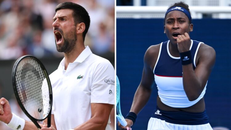 Tennis stars Novak Djokovic and Coco Gauff.