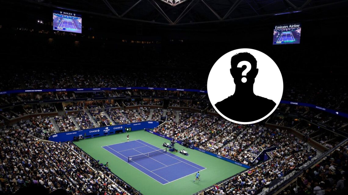 A general view of Arthur Ashe Stadium with a mystery inset.