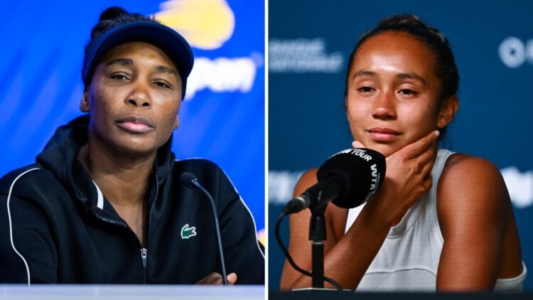 Venus Williams (left) and Leylah Fernandez (right) both at press conferences