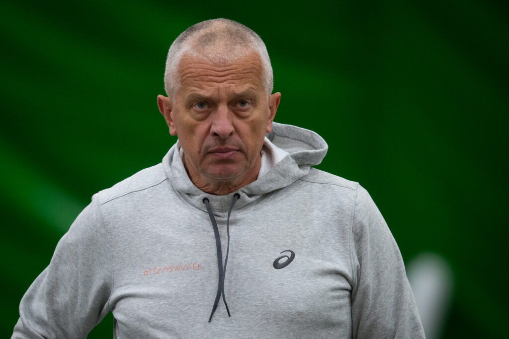 Tomasz Swiatek looks on during a training session in Warsaw, 2021