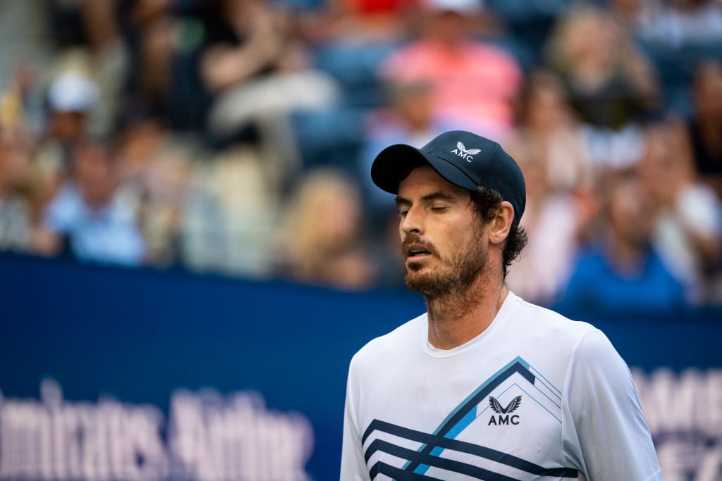 Andy Murray looks on at the US Open in 2021.