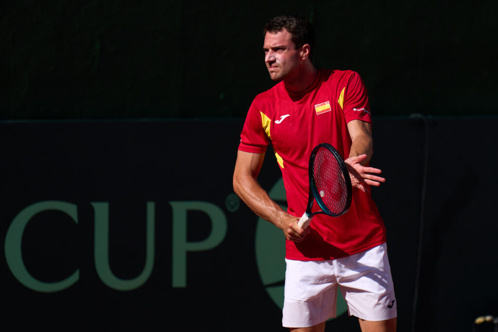 Pedro Martinez seen training ahead of Spain's Davis Cup tie vs Denmark