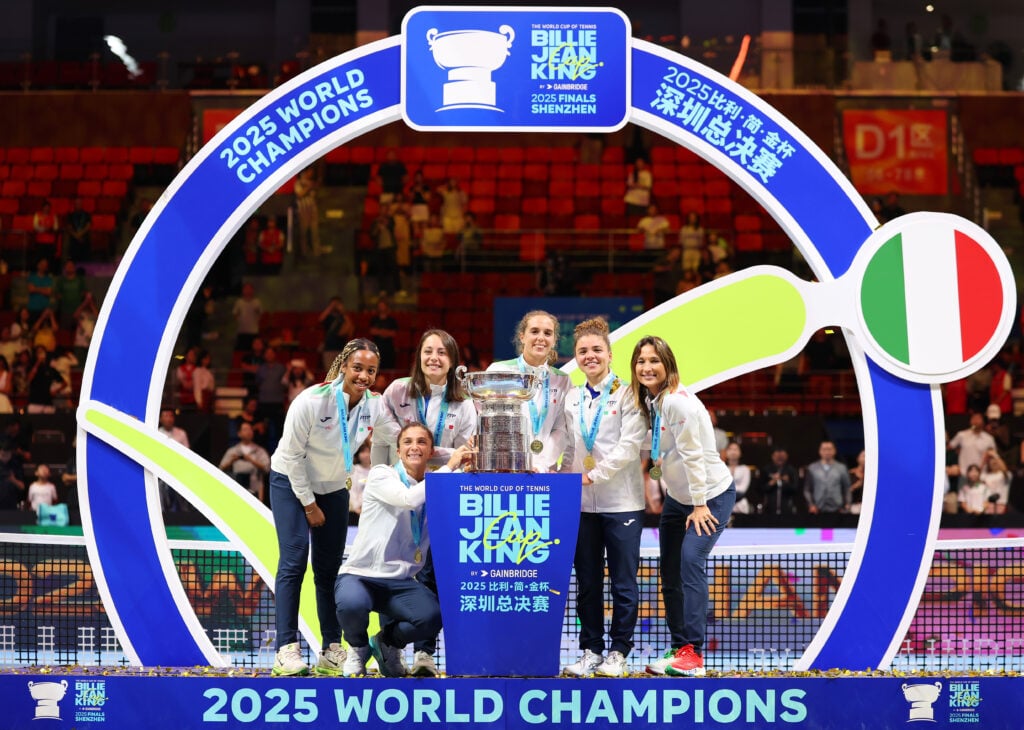Italy celebrate winning the 2025 Billie Jean King Cup