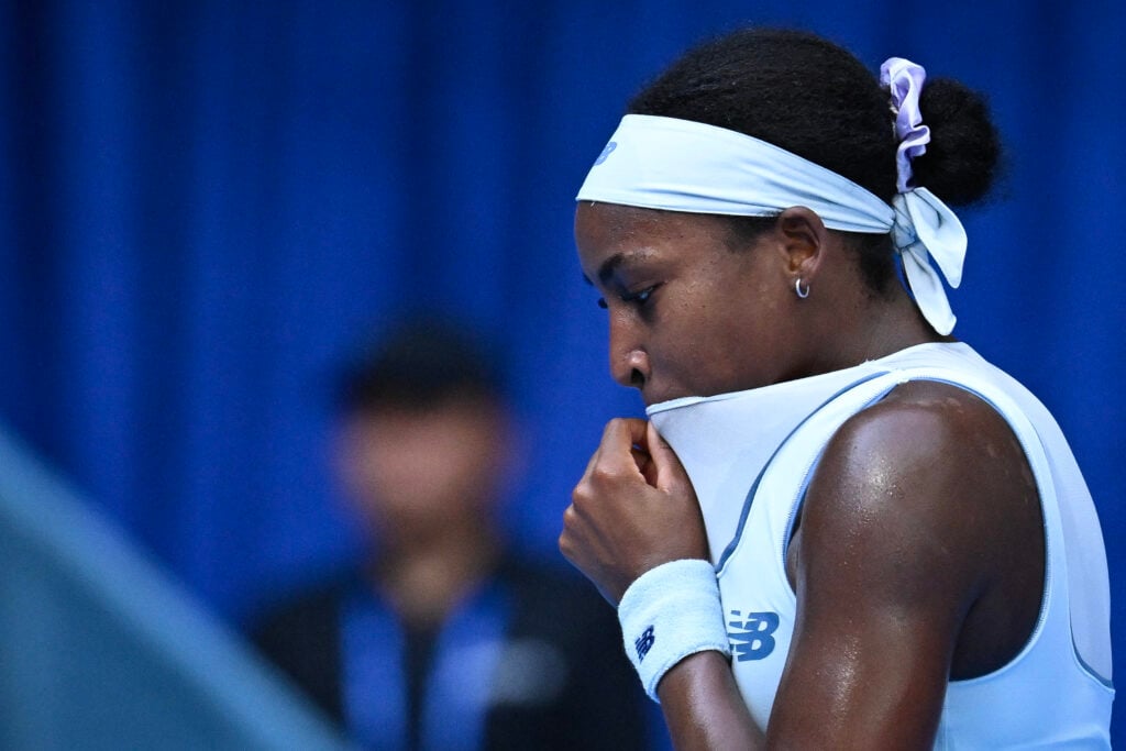 Coco Gauff plays at the China Open