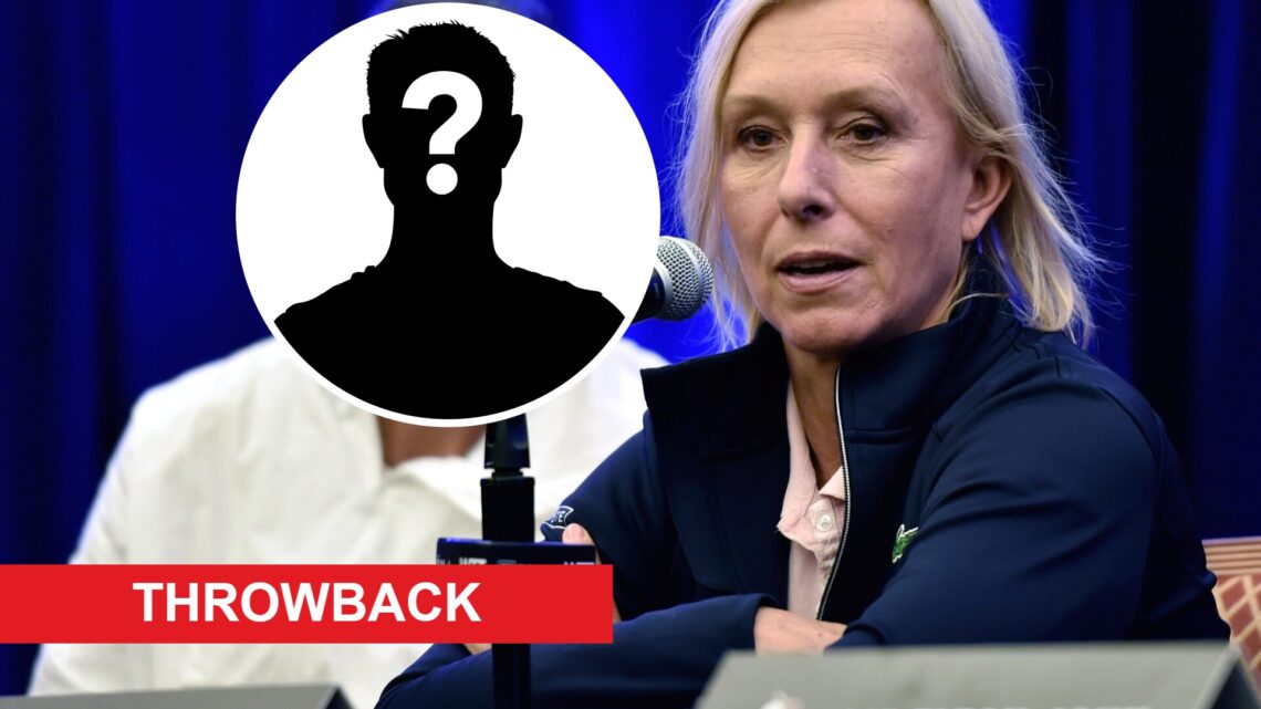 Lindsay Davenport looks on as Martina Navratilova speaks at a new conference before the Mylan World TeamTennis Smash Hits charity tennis event at T...