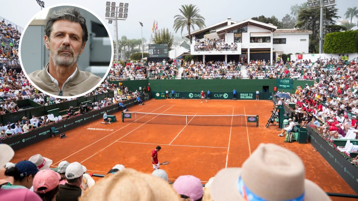 General view during the men’s singles tennis match of 2025 Davis Cup Qualifiers Second Round between Spain and Denmark at Club Tennis Puente Romano...