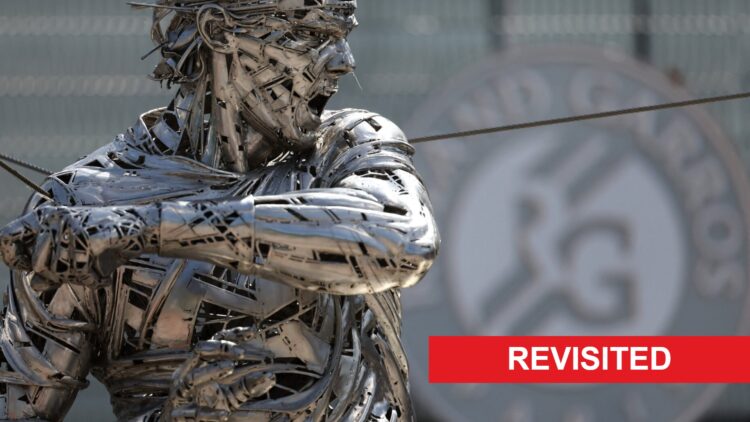 Image of the Rafael Nadal statue at the French Open in 2025
