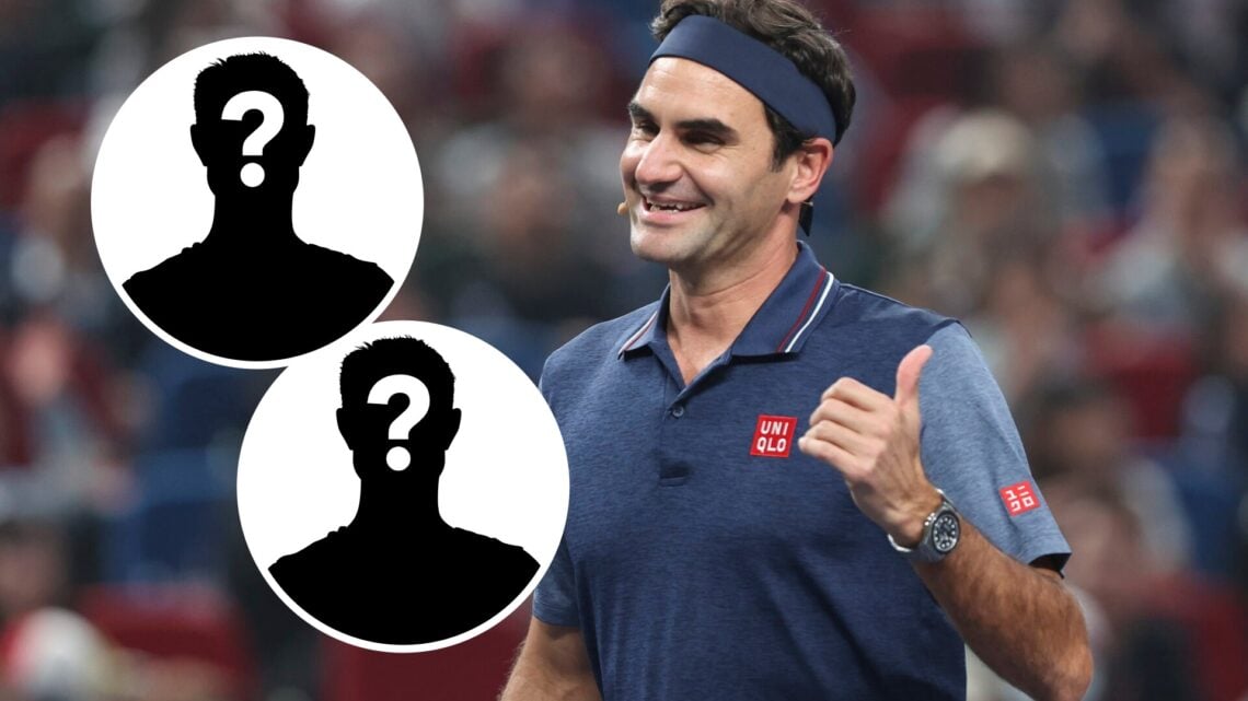 Main: Roger Federer takes part in exhibition event
