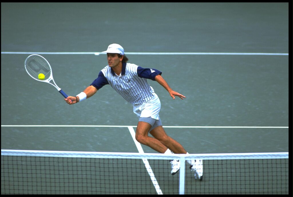 Cedric Pioline in action at the US Open in 1993.