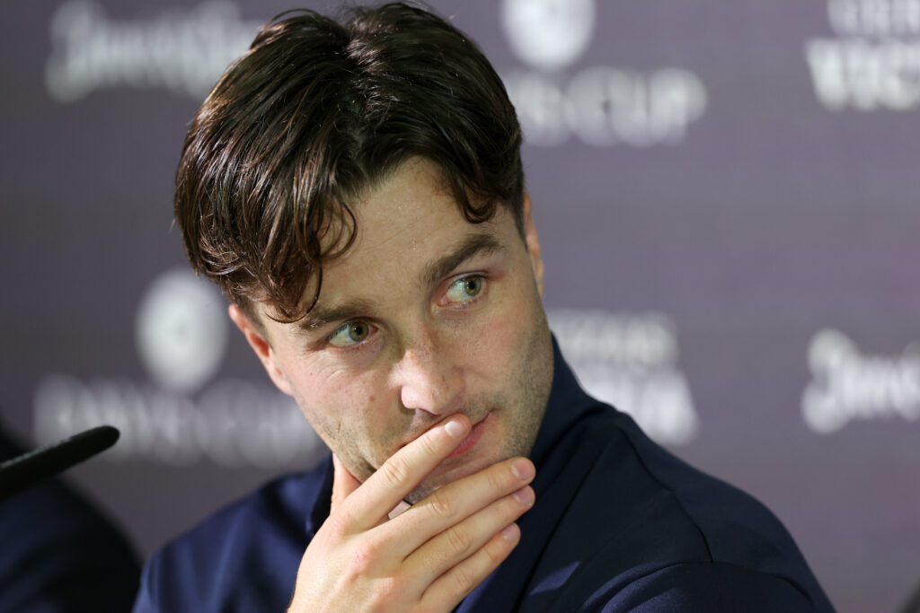 Liam Broady speaks to the media ahead of the 2023 Davis Cup Finals