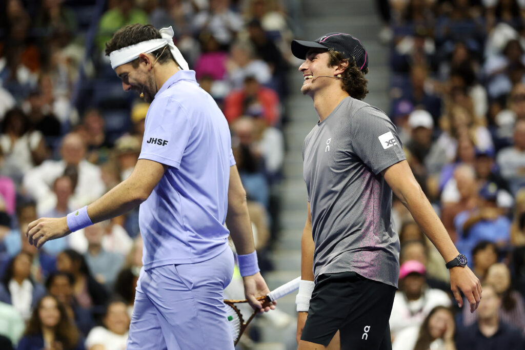 Juan Martin del Potro and Joao Fonseca pictured together at the 2025 US Open