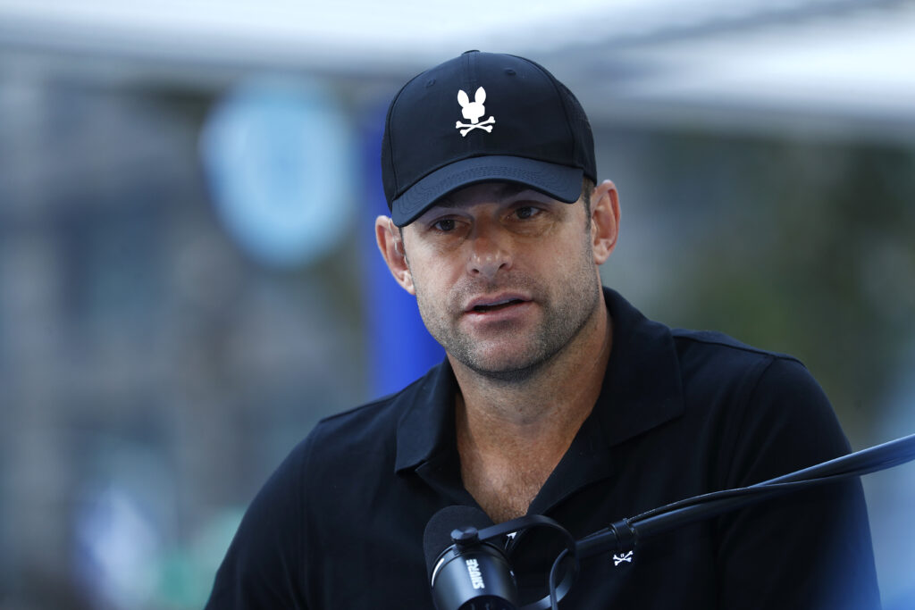 Andy Roddick speaks to the media during the 2025 US Open