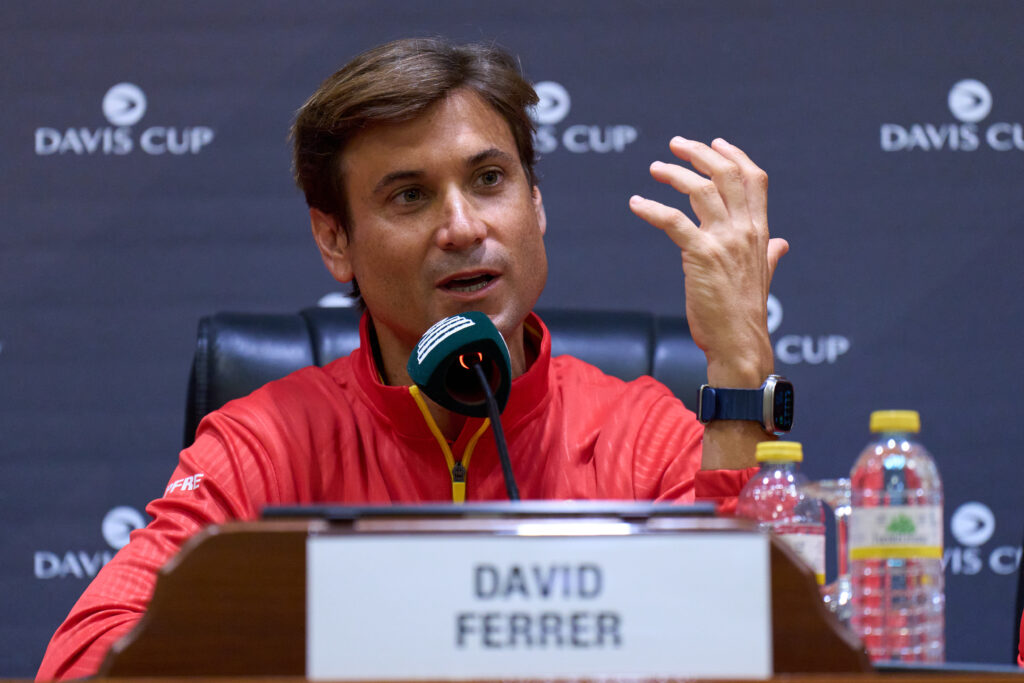 David Ferrer speaks to the media ahead of Spain vs Denmark at the 2025 Davis Cup
