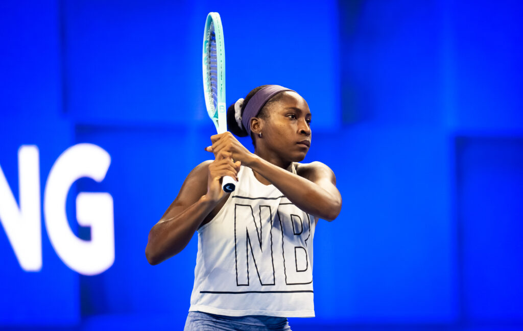 Coco Gauff training ahead of the 2025 China Open