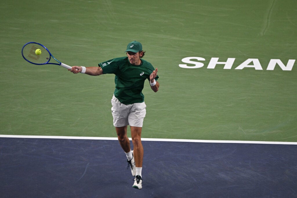 Alex de Minaur in action at the Shanghai Masters.