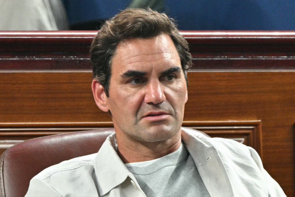 Roger Federer watches the 2025 Shanghai Masters final between Valentin Vacherot and Arthur Rinderknech