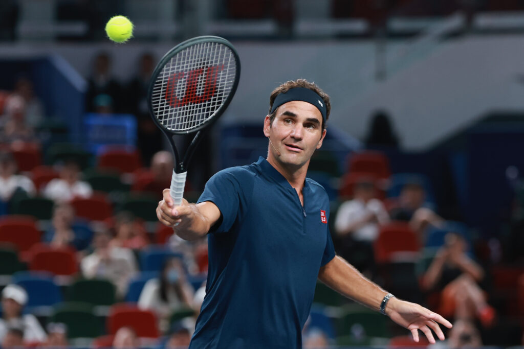 Roger Federer plays at the Shanghai Masters in 2025