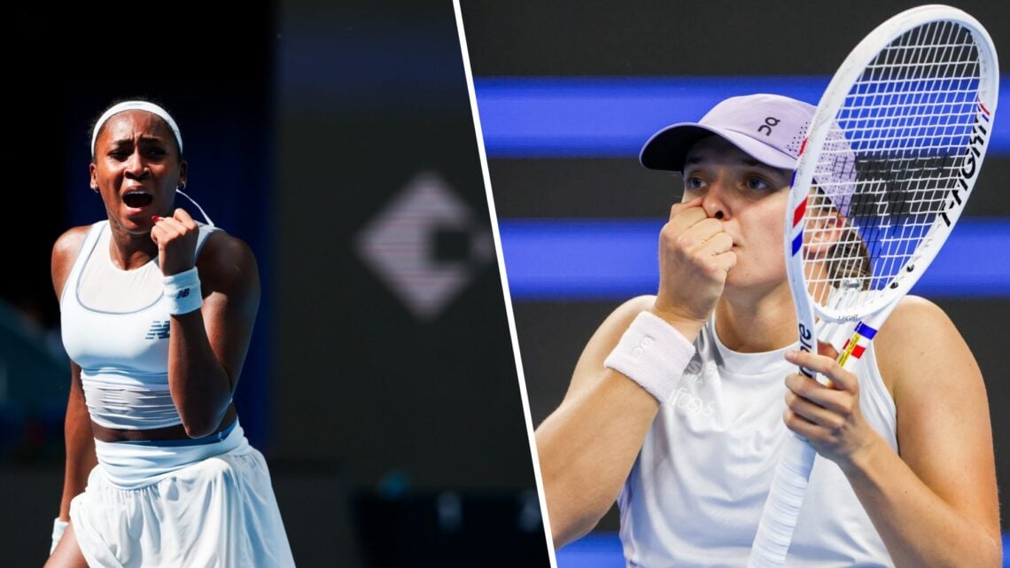 Left: Coco Gauff and Right: Iga Swiatek both playing at the China Open