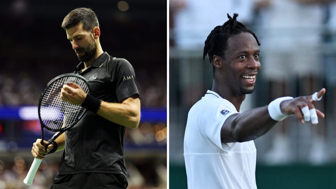 Left: Novak Djokovic and Right: Gael Monfils