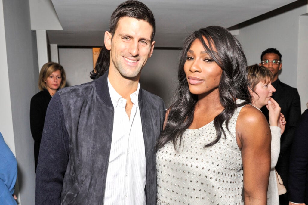 Novak Djokovic and Serena Williams pictured together at a Giorgio Armani show in 2016