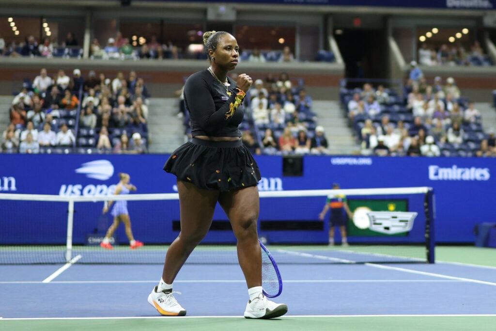 Taylor Townsend pumps her fist