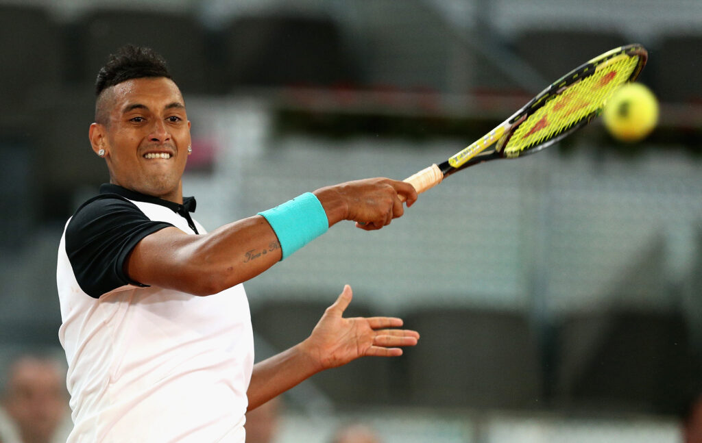 Nick Kyrgios in action at the 2015 Madrid Open.