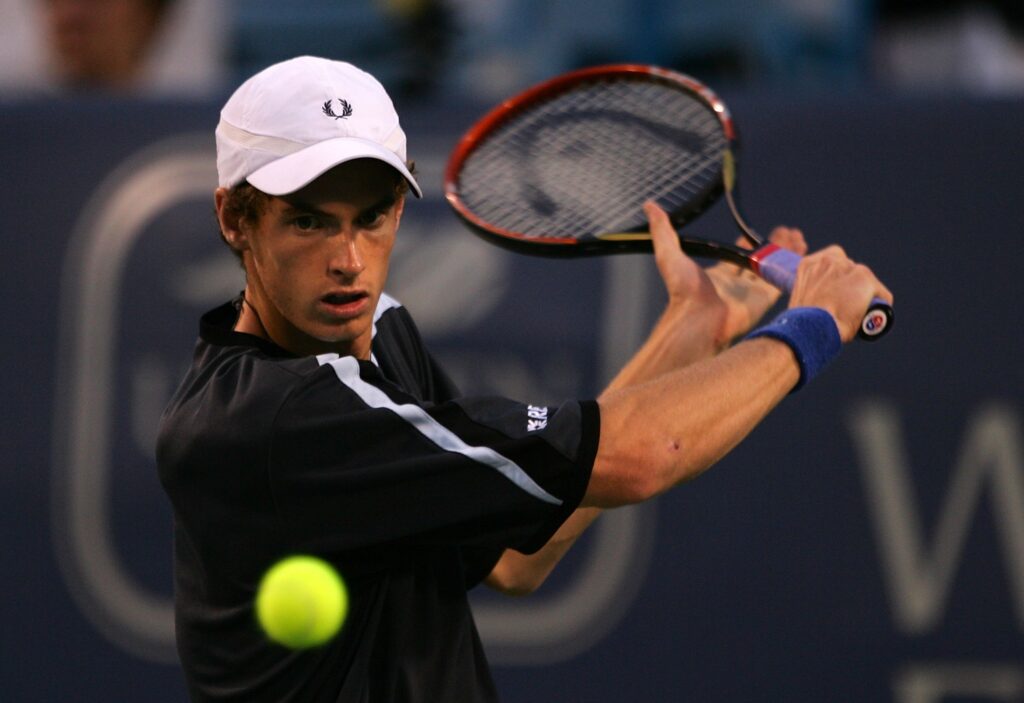 Andy Murray in action at the Cincinnati Open in 2006.
