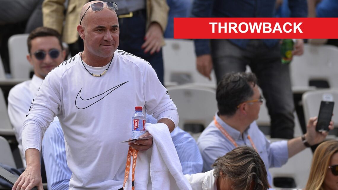 Image of Andre Agassi looking on during the 2017 French Open