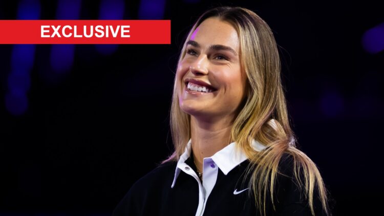 Image of Aryna Sabalenka smiling ahead of the 2025 WTA Finals in Riyadh, Saudi Arabia